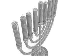 menorah with candle 3D Model