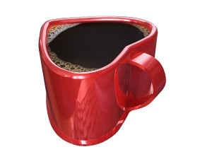 heart shaped coffee cup 3D Модель