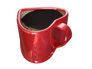 heart shaped coffee cup 3D Model