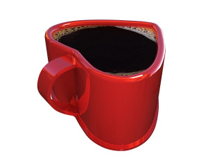 heart shaped coffee cup Modelo 3D