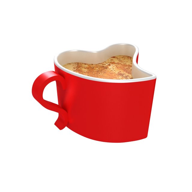 heart shaped coffee cup 3 Modello 3D .c4d .max .obj .3ds .fbx .stl .blend 