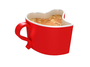 heart shaped coffee cup 3 3D Model