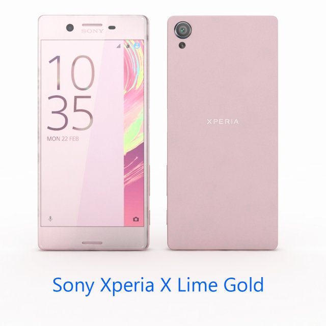 Sony xperia x lime gold 3D मॉडल .c4d .max .obj .3ds .fbx .stl .blend 