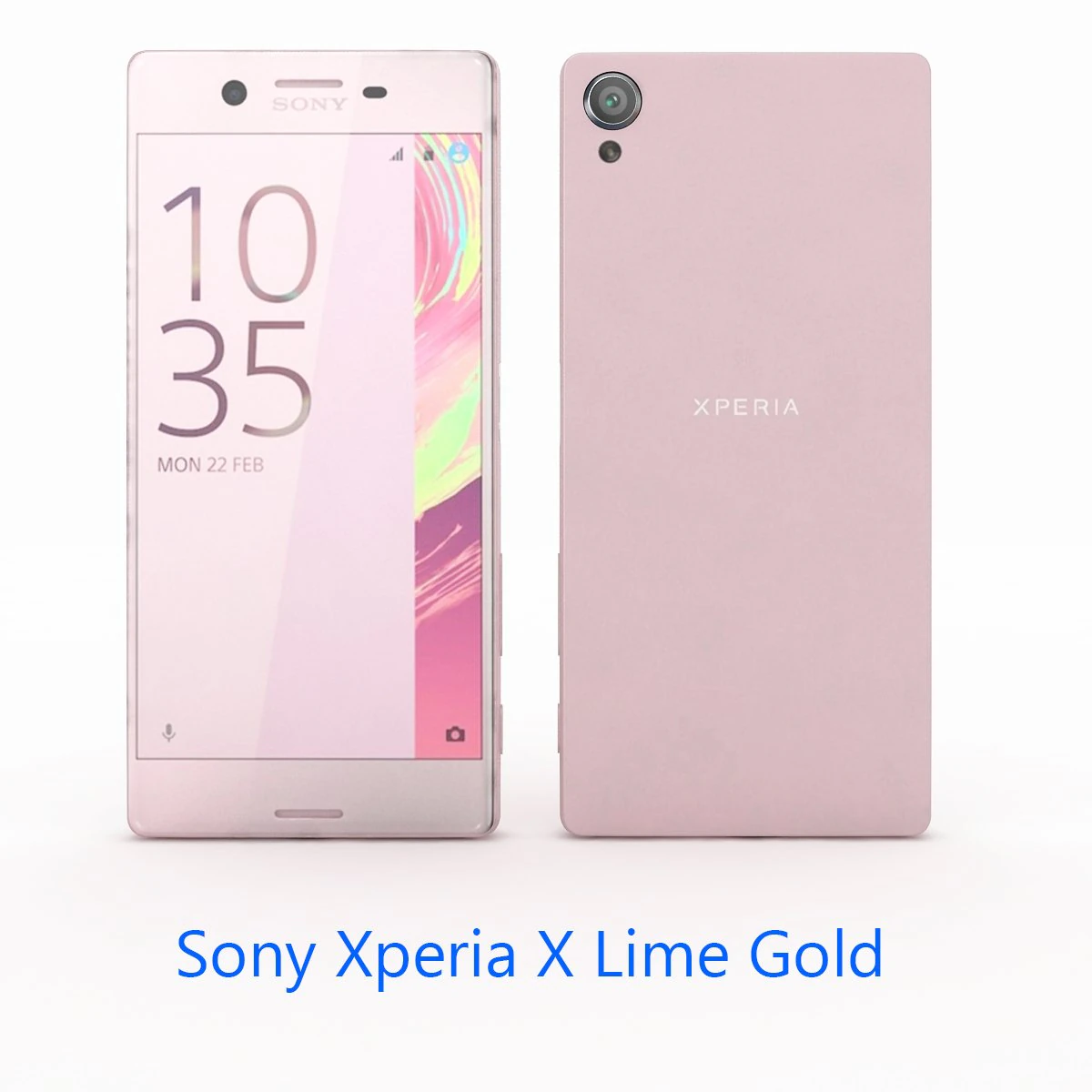 Sony xperia x lime gold 3D Model .c4d .max .obj .3ds .fbx .stl .blend