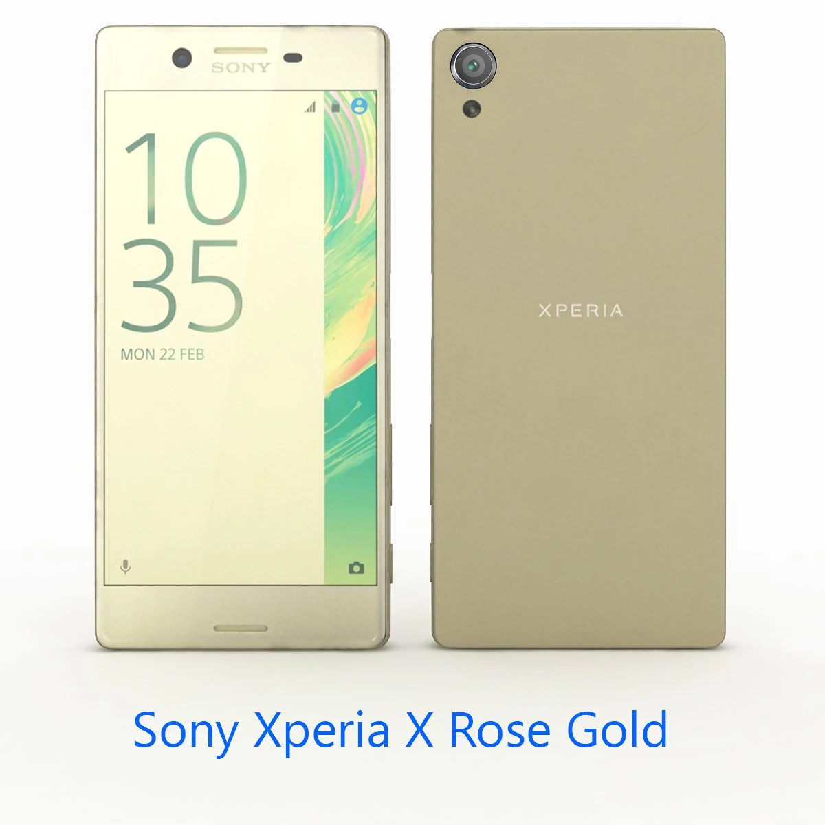 Sony xperia x lime gold 3D Model .c4d .max .obj .3ds .fbx .stl .blend