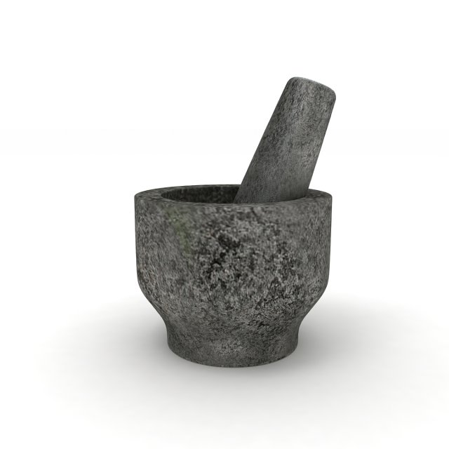Mortar and pestle 3D 模型 .c4d .max .obj .3ds .fbx .stl .blend 