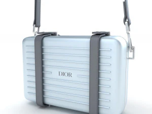 Bahu kopling Dior dan Rimowa berwarna biru Model 3D