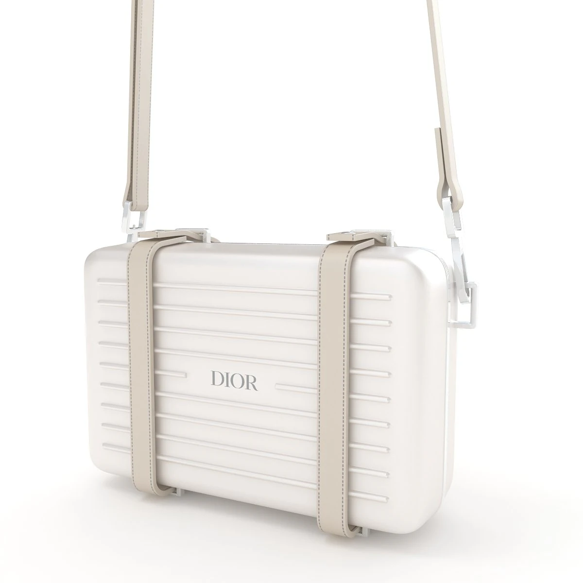 Dior and rimowa clutch shoulder gray 3D Model .c4d .max .obj .3ds .fbx .stl .blend 