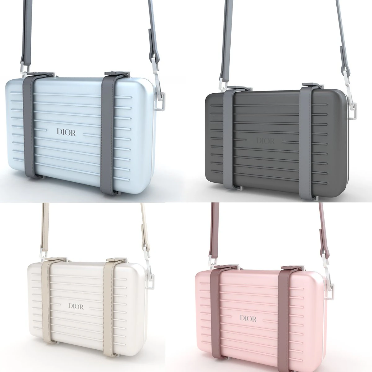 Dior and rimowa clutch shoulder collection 3D Model .c4d .max .obj .3ds .fbx .stl .blend