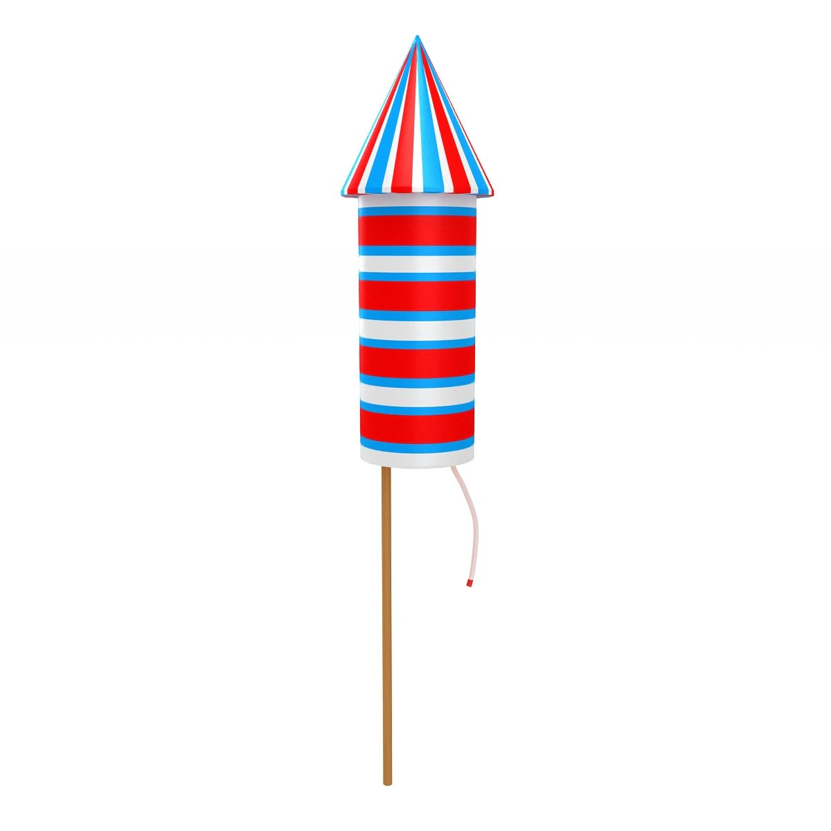 Firework rocket 1 3D Model .c4d .max .obj .3ds .fbx .stl .blend