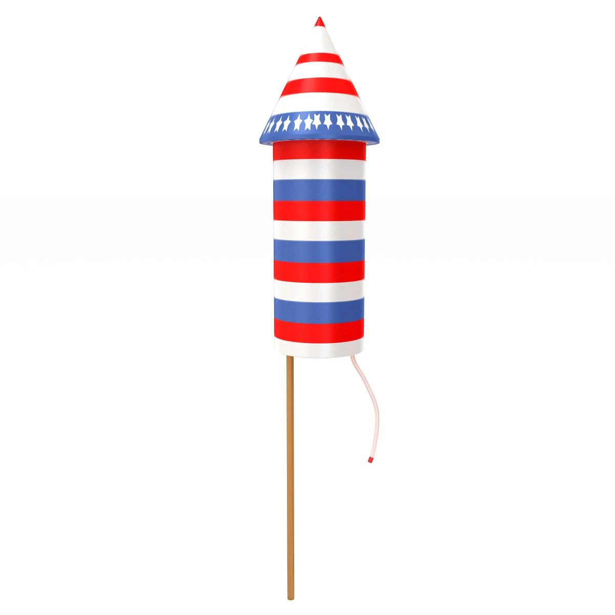 Firework rocket 3 3D Model .c4d .max .obj .3ds .fbx .stl .blend