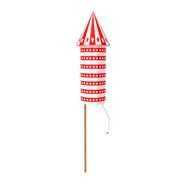 Firework rocket 4 3D Model .c4d .max .obj .3ds .fbx .stl .blend 