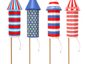 Firework rocket collection 3D Model