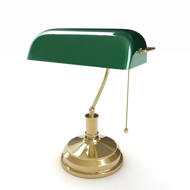Banker Lamp 3D Model .c4d .max .obj .3ds .fbx .stl .blend 