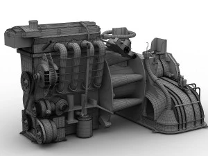 Car Engine 3D Model