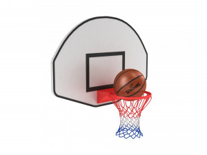 Basketball Rim with Spalding Basketball 3D Model