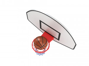 Basketball Rim with Spalding Basketball 3D Модель