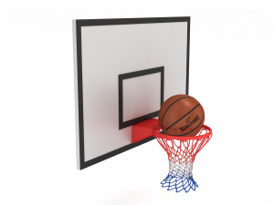 Basketball Rim with Spalding Basketball 2 3D 模型