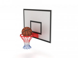 Basketball Rim with Spalding Basketball 2 3D Модель