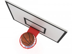 Basketball Rim with Spalding Basketball 2 3D Модель