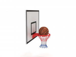 Basketball Rim with Spalding Basketball 2 3D Модель