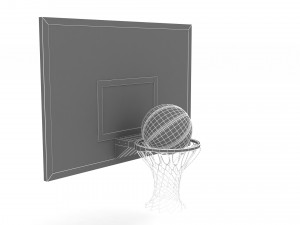 Basketball Rim with Spalding Basketball 2 3D Модель