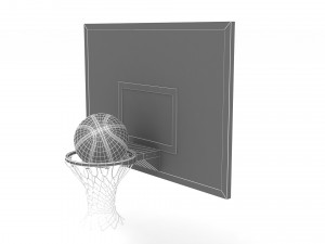 Basketball Rim with Spalding Basketball 2 3D Модель