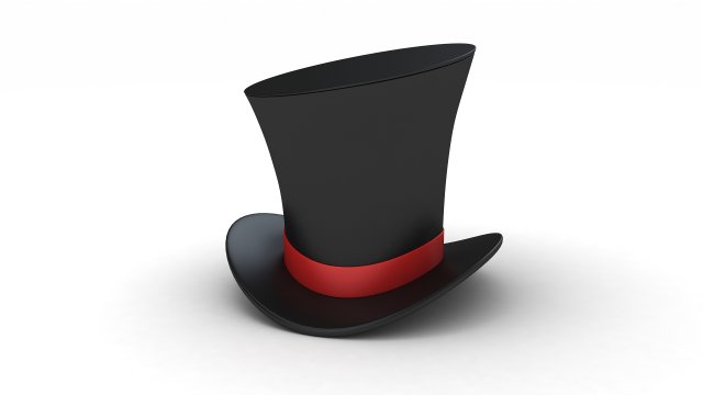 Cartoon Cilinder Hat 3D Модель .c4d .max .obj .3ds .fbx .stl .blend 