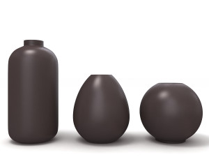 Ceramic Flower Vase Set 3D Model