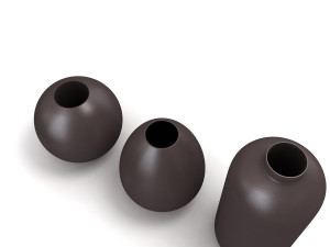 Ceramic Flower Vase Set 3D Model