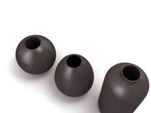 Zestaw ceramicznych wazon&oacute;w na kwiaty Model 3D