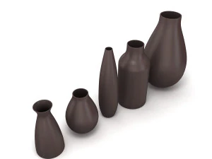 Ceramic Flower Vase Set 2 3D Model