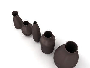 Ceramic Flower Vase Set 2 Modelo 3D