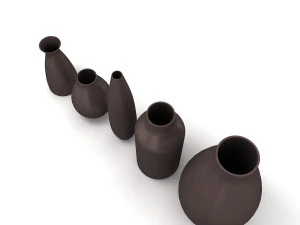 Ceramic Flower Vase Set 2 3D Model