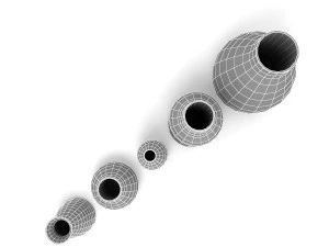 Ceramic Flower Vase Set 2 3D Model