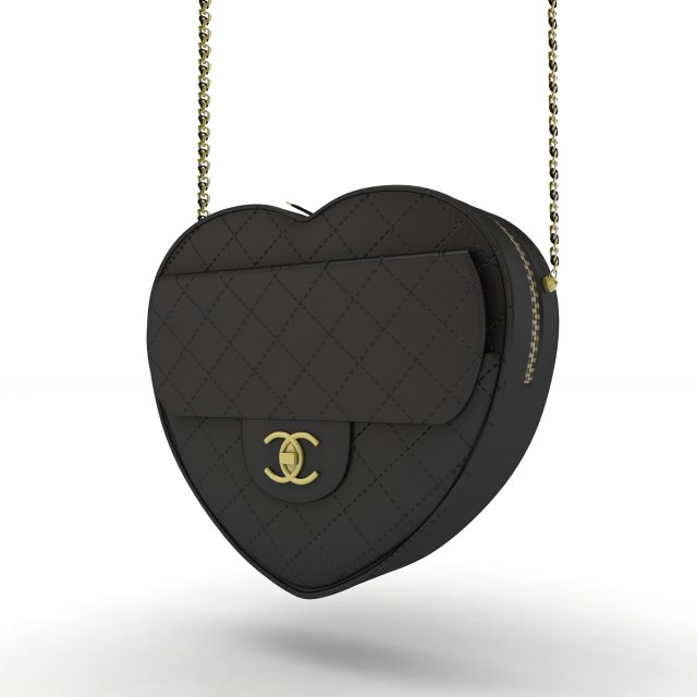 Chanel Heart Bag Model 3D .c4d .max .obj .3ds .fbx .stl .blend 