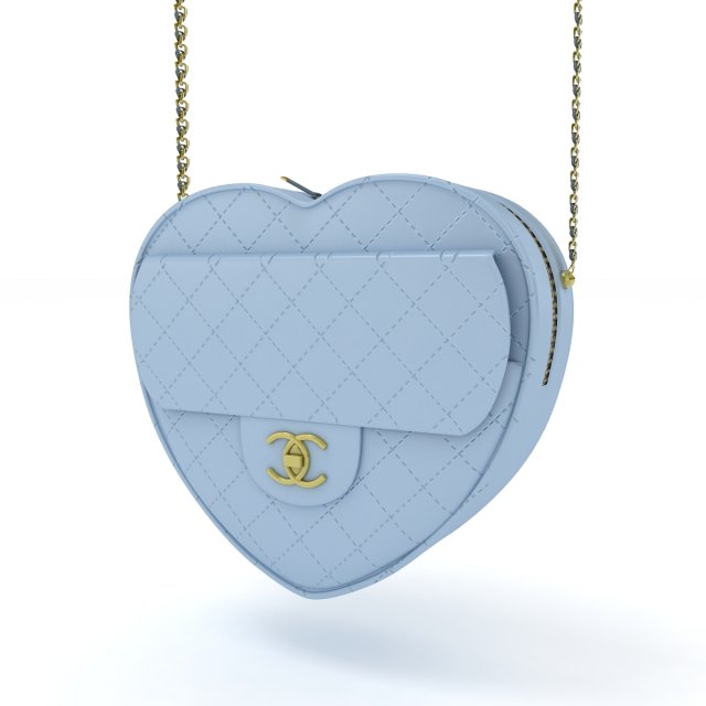 Heart Bag Blue 3D Модель .c4d .max .obj .3ds .fbx .stl .blend