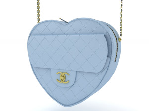 Chanel Heart Bag Blue 3D Model