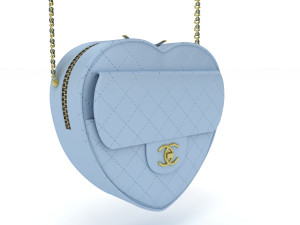 Borsa a cuore Blu Modello 3D