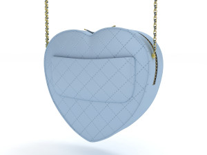 Borsa a cuore Blu Modello 3D