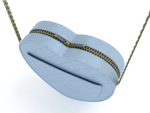 Borsa a cuore Blu Modello 3D