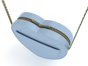 Heart Bag Blue 3D Model