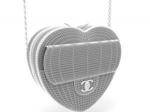 Borsa a cuore Blu Modello 3D