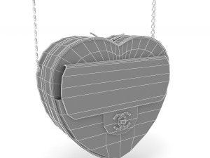 Borsa a cuore Blu Modello 3D