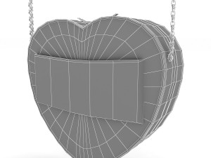 Borsa a cuore Blu Modello 3D