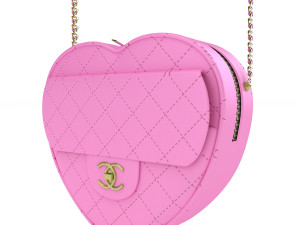 Chanel Heart Bag Blue Pink 3D Model