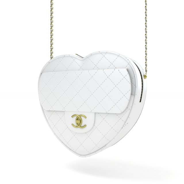 Chanel Heart Bag Blue Pink 3D Model .c4d .max .obj .3ds .fbx .stl .blend