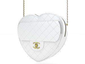 Chanel Heart Bag Blue Pink 3D Model