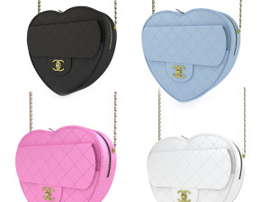 Chanel Heart Bag Collection 3D Model