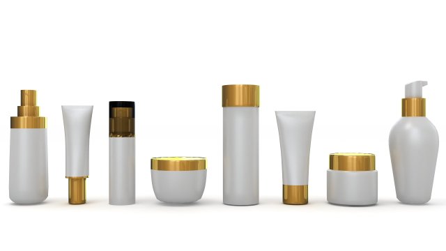 Cosmetic Containers for Mockup 3D Model .c4d .max .obj .3ds .fbx .stl .blend 